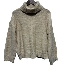 Haven Well Within Sweater Womens M Beige Wool Blend Pullover Warm Marled Knit